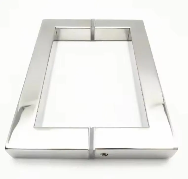 Skleněná klika dveří ve čtvercovém stylu